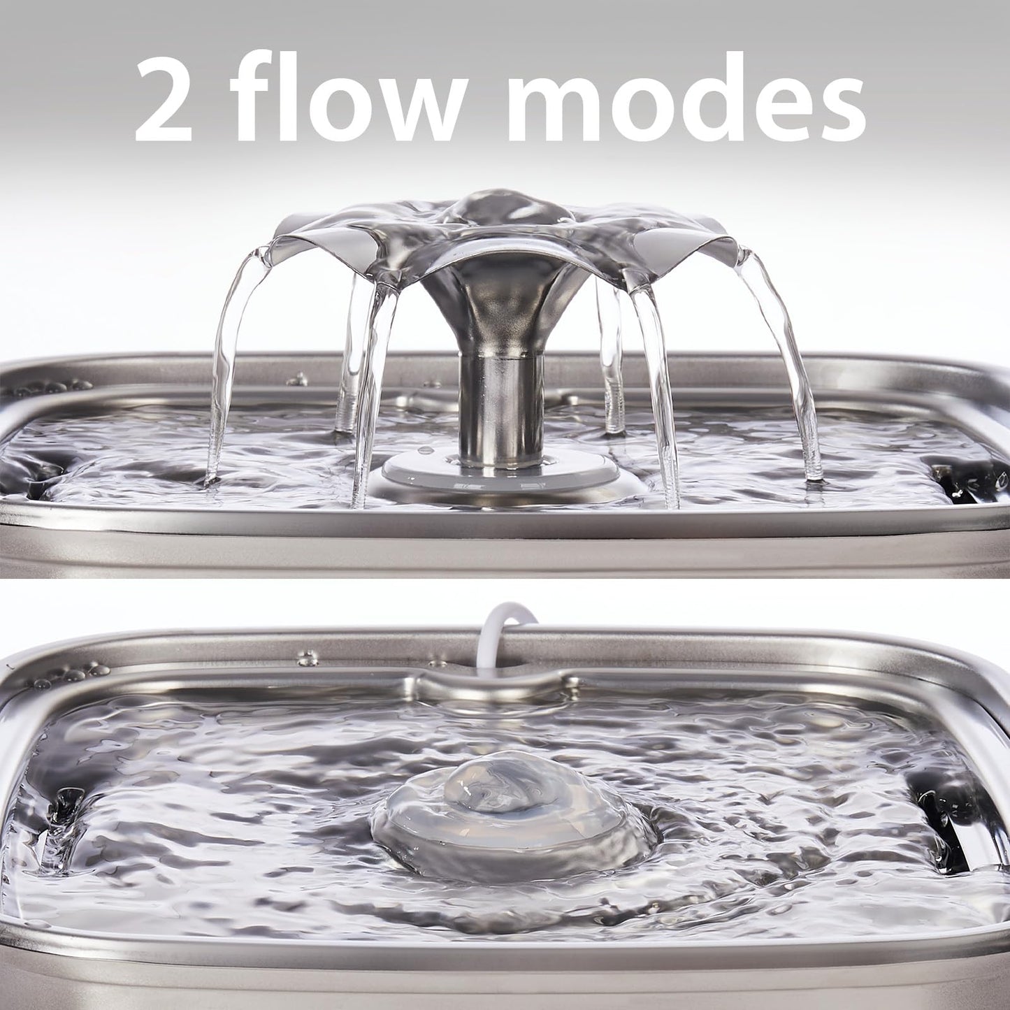 Veken Innovation Award Winner Stainless Steel Cat Water Fountain, 108oz/3.2L Pet Fountain with 7 Replacement Filters & 7 Pre-Filter Sponges & Silicone Mat, for Cats, Dogs (Silver)