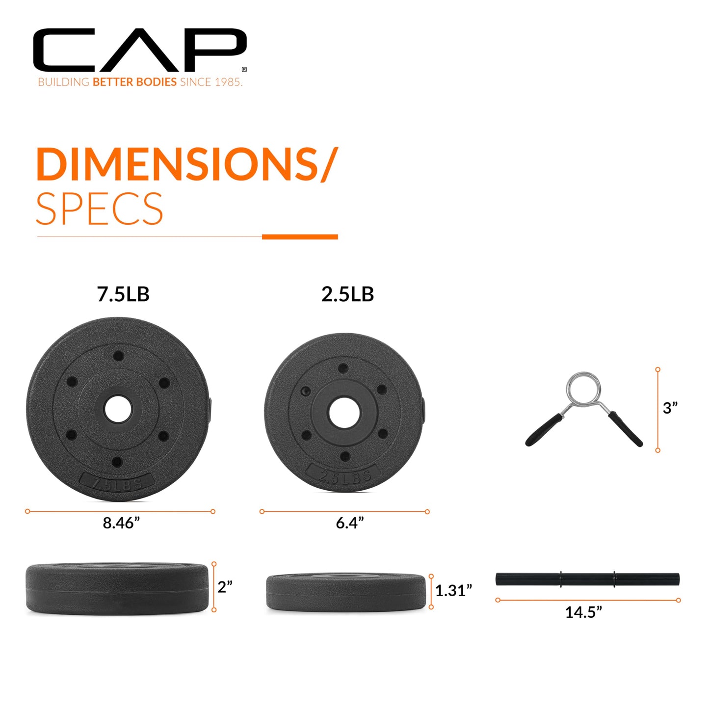 CAP Barbell 40-Pound Adjustable Cement Dumbbell Set – Versatile Vinyl Coated Weights for Home Gym Excellence CAP