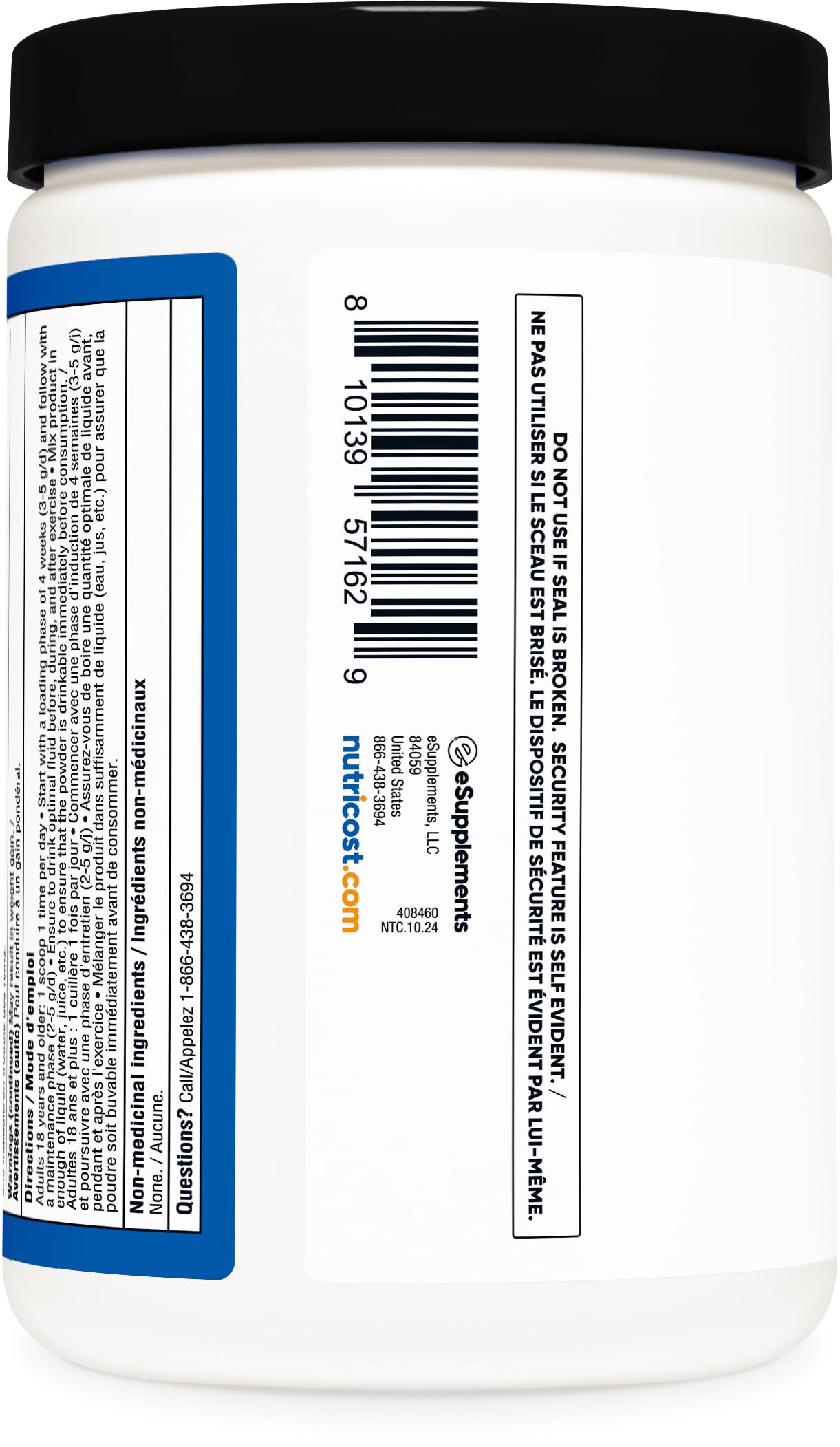 Nutricost Creatine Monohydrate Micronized Powder 500G, 5000mg Per Serv (5g) - 100 Servings, 17.9 Oz - Available at All In One Marketplace Canada