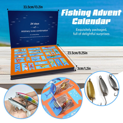 Fishing Advent Calendar 2026 for Men Adult Teen - 24 Days Christmas Countdown Fishing Premium Lures Set,Christmas Advent Calendar Gift for Fishermen Father Grandpa Brothers Boyfriend 🍁 All In One Marketplace Canada