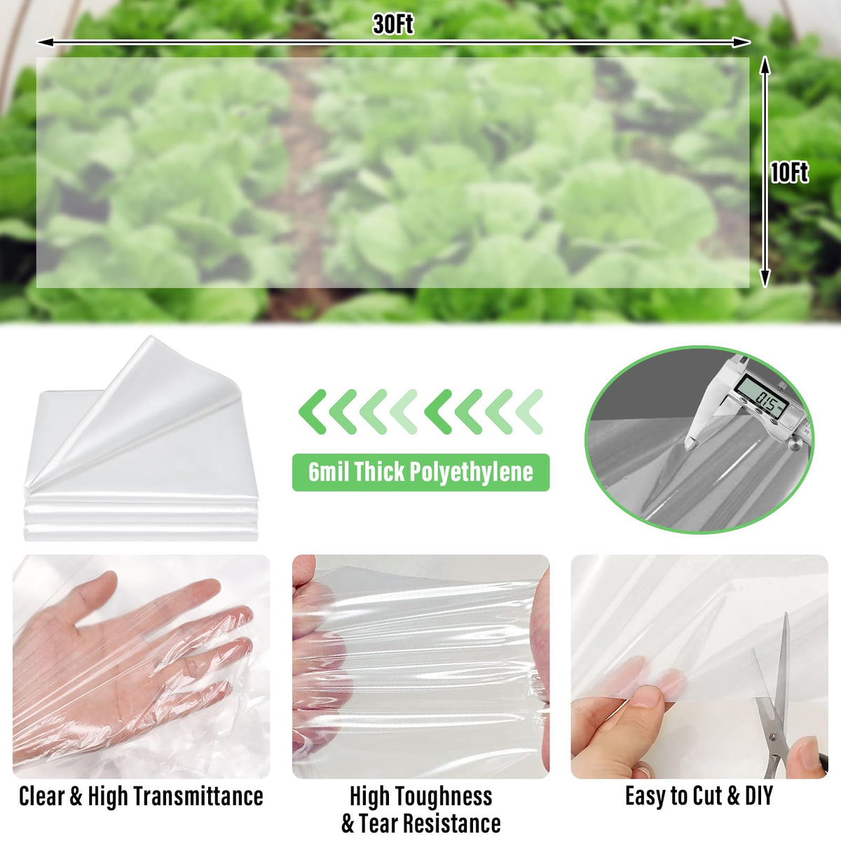 Legigo 10 X 30 Ft Clear Greenhouse Plastic, Plant Covers Freeze Protection 🍁 All In One Marketplace Canada