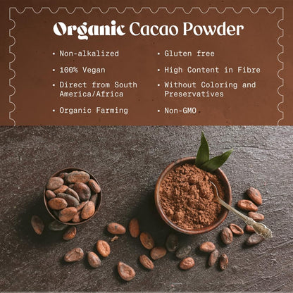 NaturaleBio Organic Cacao Powder 1kg – Raw, Unsweetened & Pure