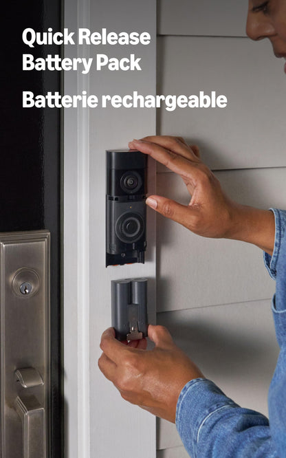 Ring Battery Doorbell Plus (newest model), Retinal 2K with wide-angle video, up to 6x Enhanced Zoom, Night Vision, and Quick Release Battery Pack, Nickel Silver