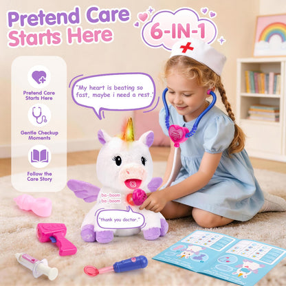 hahaland Doctor Kit for Kids Talking Unicorn Pretend Play Toy for Girls 3 6 🍁 All In One Marketplace Canada