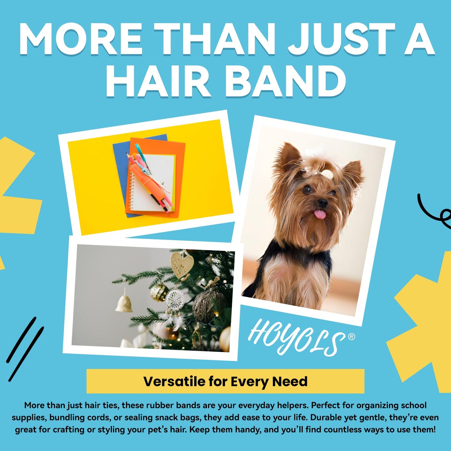 Hoyols Clear Hair Elastics 1500pcs, Strong Hold Small Mini Rubber Bands, No Damage No Crease Ponytail & Braids for Kids, Thick & Durable - Available at All In One Marketplace Canada