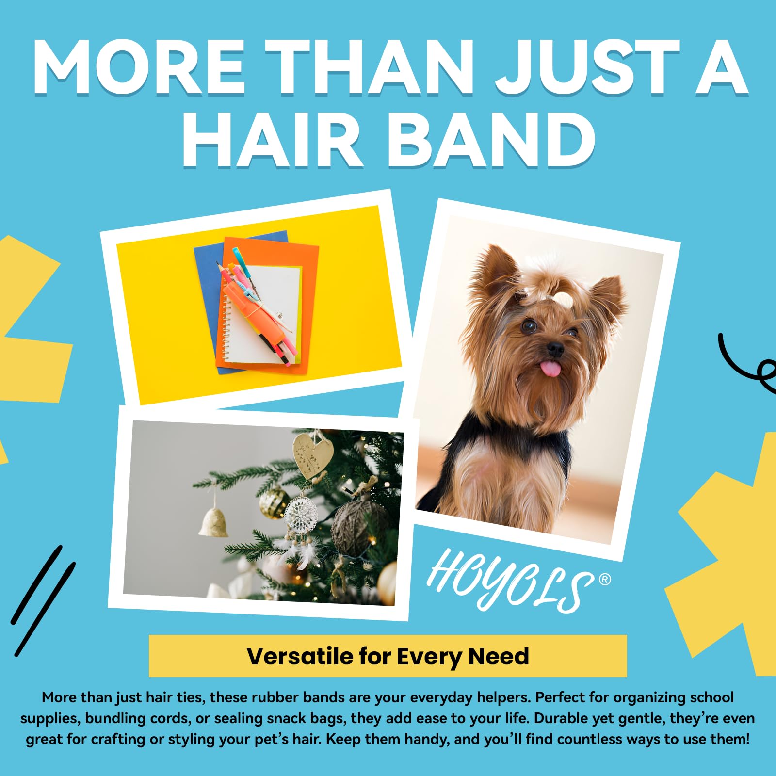 Hoyols Clear Hair Elastics 1500pcs, Strong Hold Small Mini Rubber Bands, No Damage No Crease Ponytail & Braids for Kids, Thick & Durable - Available at All In One Marketplace Canada