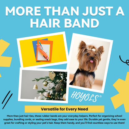 Hoyols Clear Hair Elastics 1500pcs, Strong Hold Small Mini Rubber Bands, No Damage No Crease Ponytail & Braids for Kids, Thick & Durable - Available at All In One Marketplace Canada