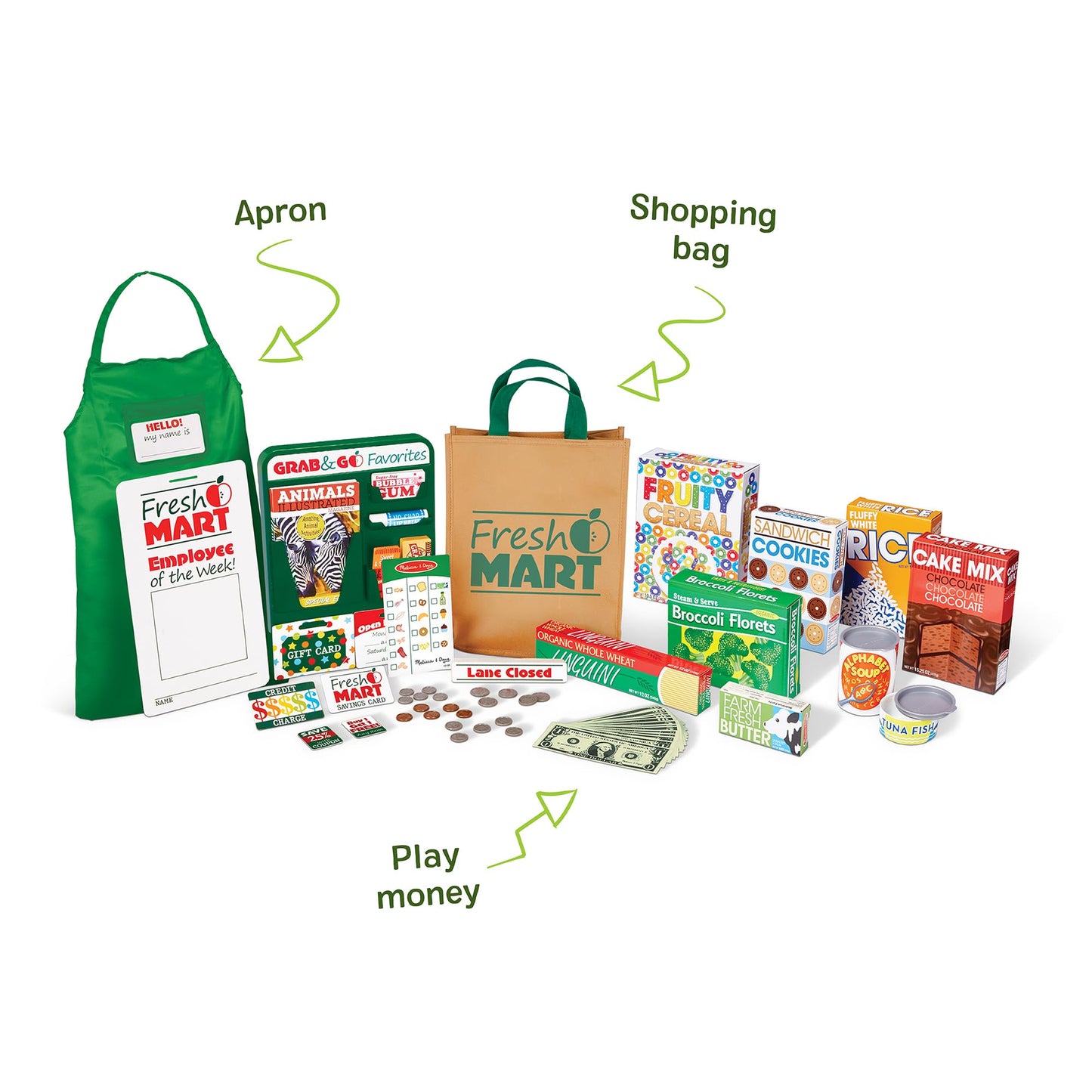 Melissa & Doug Fresh Mart Grocery Store Companion Pretend Play Food Set Melissa & Doug