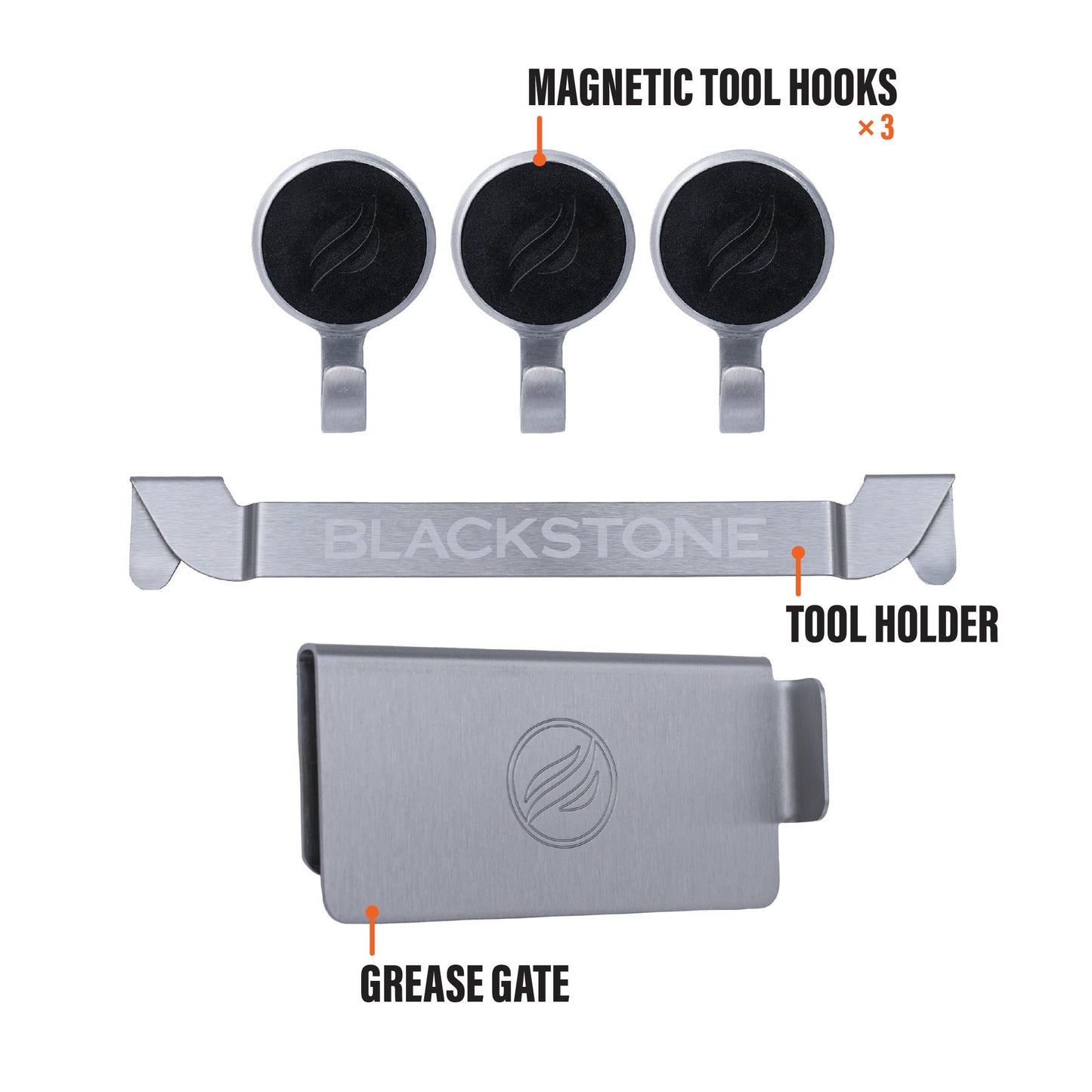 Blackstone 5188 Rear Grease Gate, 3 Magentic Hooks and Tool Holder Combo, Flat Top Griddle Accessories, Stainless Steel Barbeque Cooking Utensil Holder and Grease Guard 🍁 All In One Marketplace Canada Blackstone