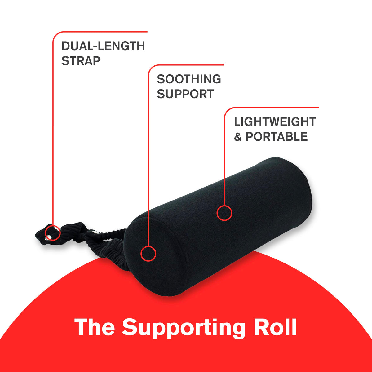 ObusForme Supporting Roll - Lumbar Support Pillow for Lower Back and Neck, Portable Posture Support with Firm and Durable Foam