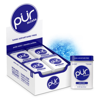 PUR Mints Polar Mint Xylitol Mints No Artificial flavour, 360 Count (12x30)