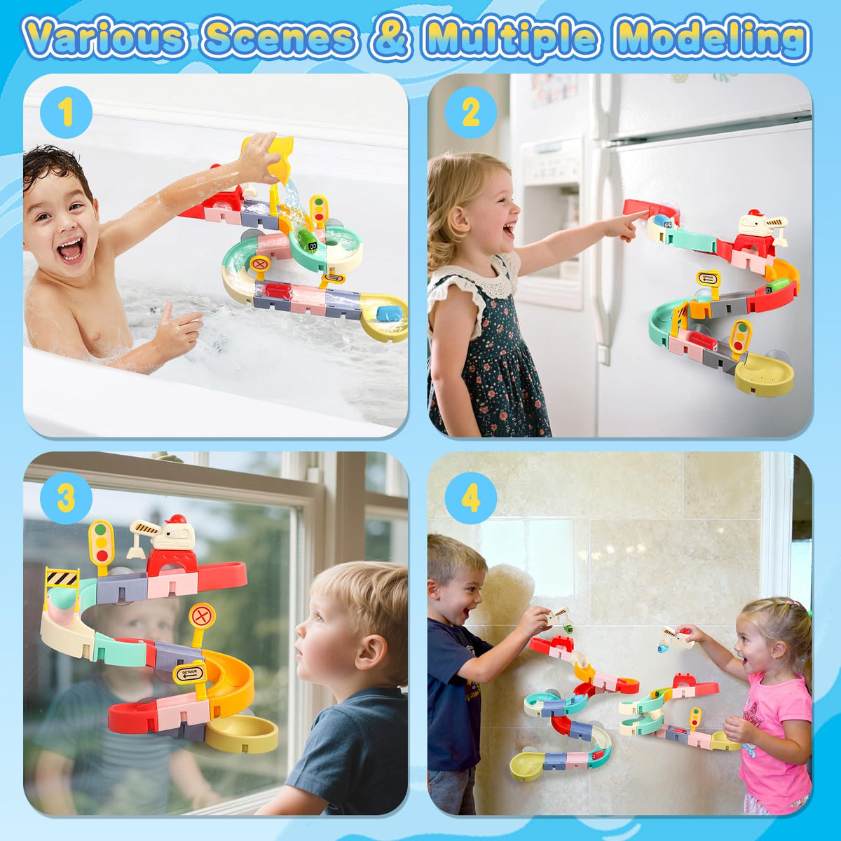 Fajiabao Bath Toys for Kids 3-5, DIY Marble Run Set, 38 PCS 🍁 All In One Marketplace Canada