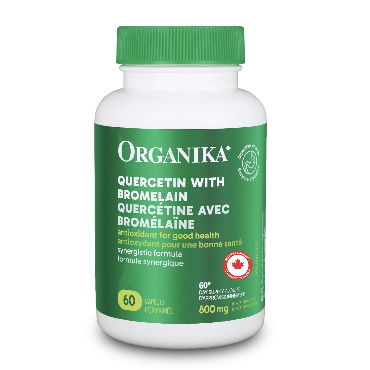 Organika Canadian-Made Quercetin with Bromelain- High Availability, Immune System Support, Allergy and Inflammation Support- 60tabs - Available at All In One Marketplace Canada