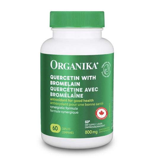 Organika Canadian-Made Quercetin with Bromelain- High Availability, Immune System Support, Allergy and Inflammation Support- 60tabs - Available at All In One Marketplace Canada