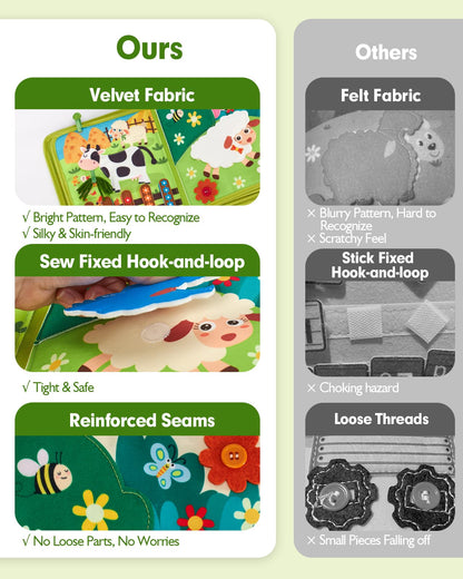 hahaland Busy Books for Toddlers 1-2 - Montessori Toddler Busy Board for 1 2 Year Old, 20 in 1 Quiet Book Educational Toddler Toys for 1 2 3 Year Old Boy Girls Gifts, Travel Toys for Toddlers 1-3 - Available at All In One Marketplace Canada