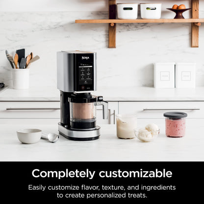 Ninja NC301C, CREAMi Ice Cream, Gelato, Milkshake, Sorbet, Smoothie Bowl, and Lite Ice Cream Maker, 7 One-Touch Programs (Canadian Version), 16oz