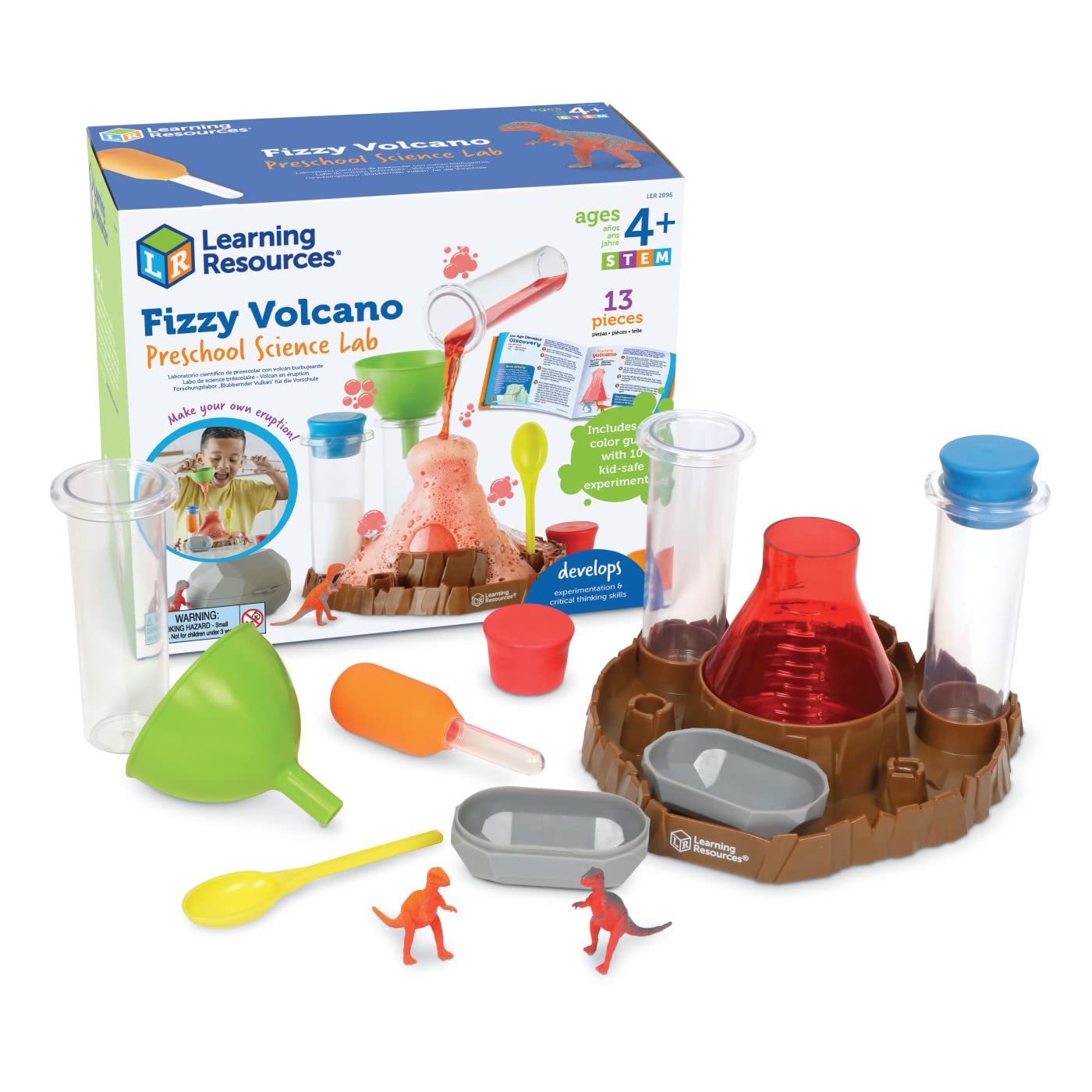 Learning Resources Fizzy Volcano, 13 Pieces, Ages 4+, Preschool Science Lab, Science Kits for Kids, Science Experiments for Kids,STEM Toys for Kids Learning Resources