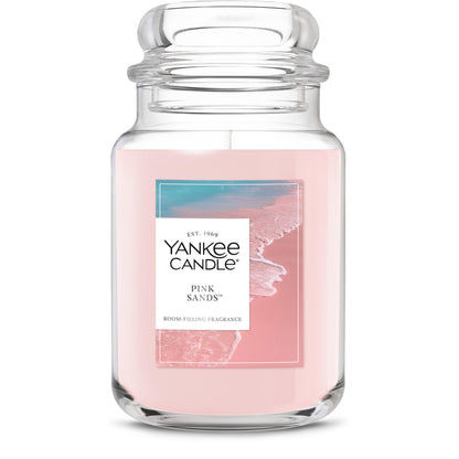 Yankee Candle Large Jar Scented Candle with up to 150 Hour Burn Time, Premium Plant Wax Blend for Cleaner Consistent Burn and Room Filling Fragrance, 22 oz, Pink Sands 🍁 All In One Marketplace Canada