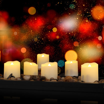 Rechargeable Flameless Tea Lights Candles with Timer & Remote, 12pcs Flickering LED Votive Candles with 2 USB Charging Cables Home, Christmas Festival Decor (Warm White) 🍁 All In One Marketplace Canada