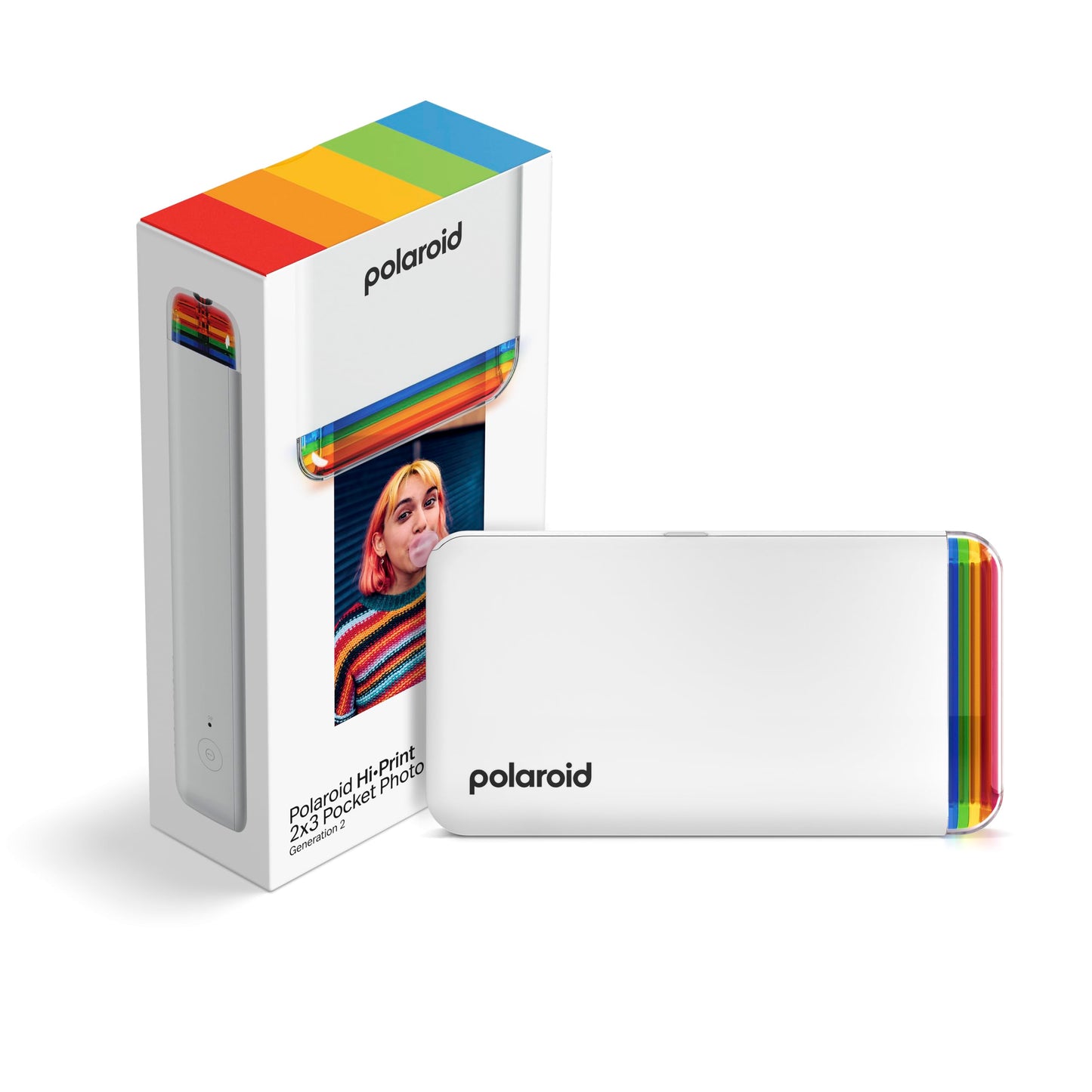 Polaroid Hi-Print - 2nd Generation Bluetooth Connected 2x3 Pocket Photo Dye-Sub Printer - White Printer Only (9128) Polaroid