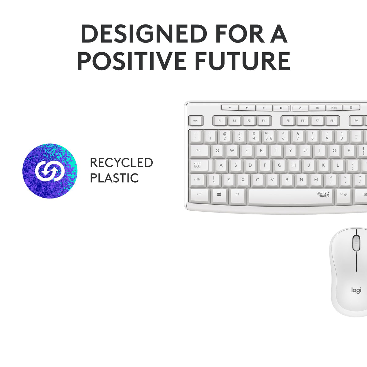 Logitech MK295 Full Size Silent Wireless Keyboard Mouse Combo - Off White