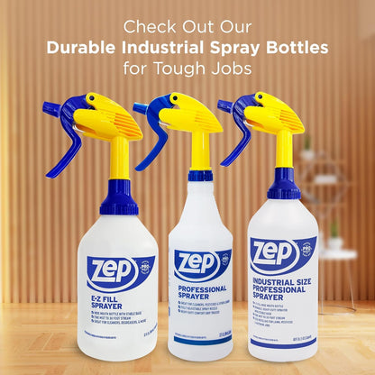 ZEP Professional Sprayer Bottle - 32 oz (Pack of 3) - HDPRO1 - Versatile Adjustable Nozzle Spray Bottles with a Fine Mist or Powerful Spray, Refillable for Diluted Concentrate