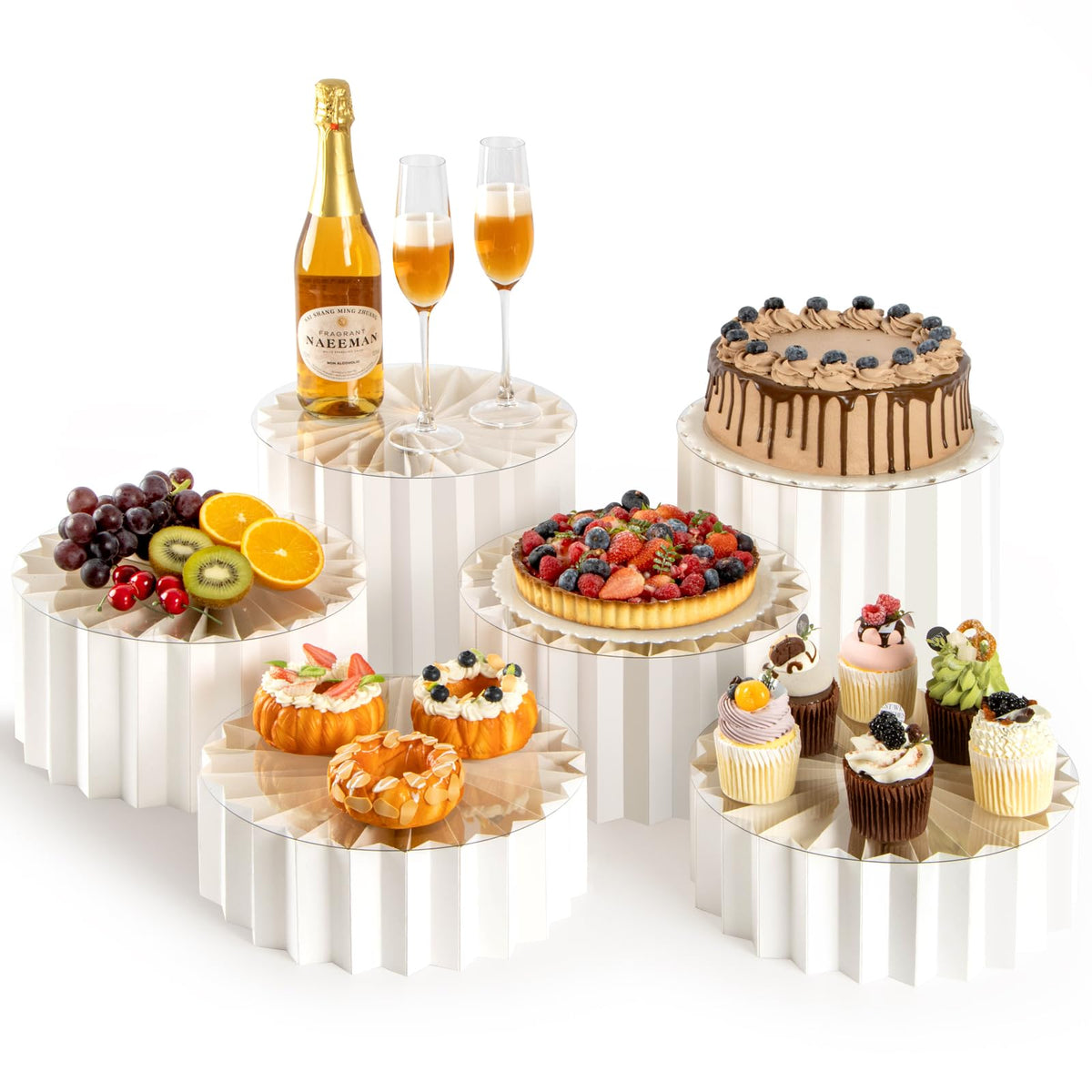 PUERSI 6 Pack Buffet Risers, Foldable Food Display Risers for Party 🍁 All In One Marketplace Canada