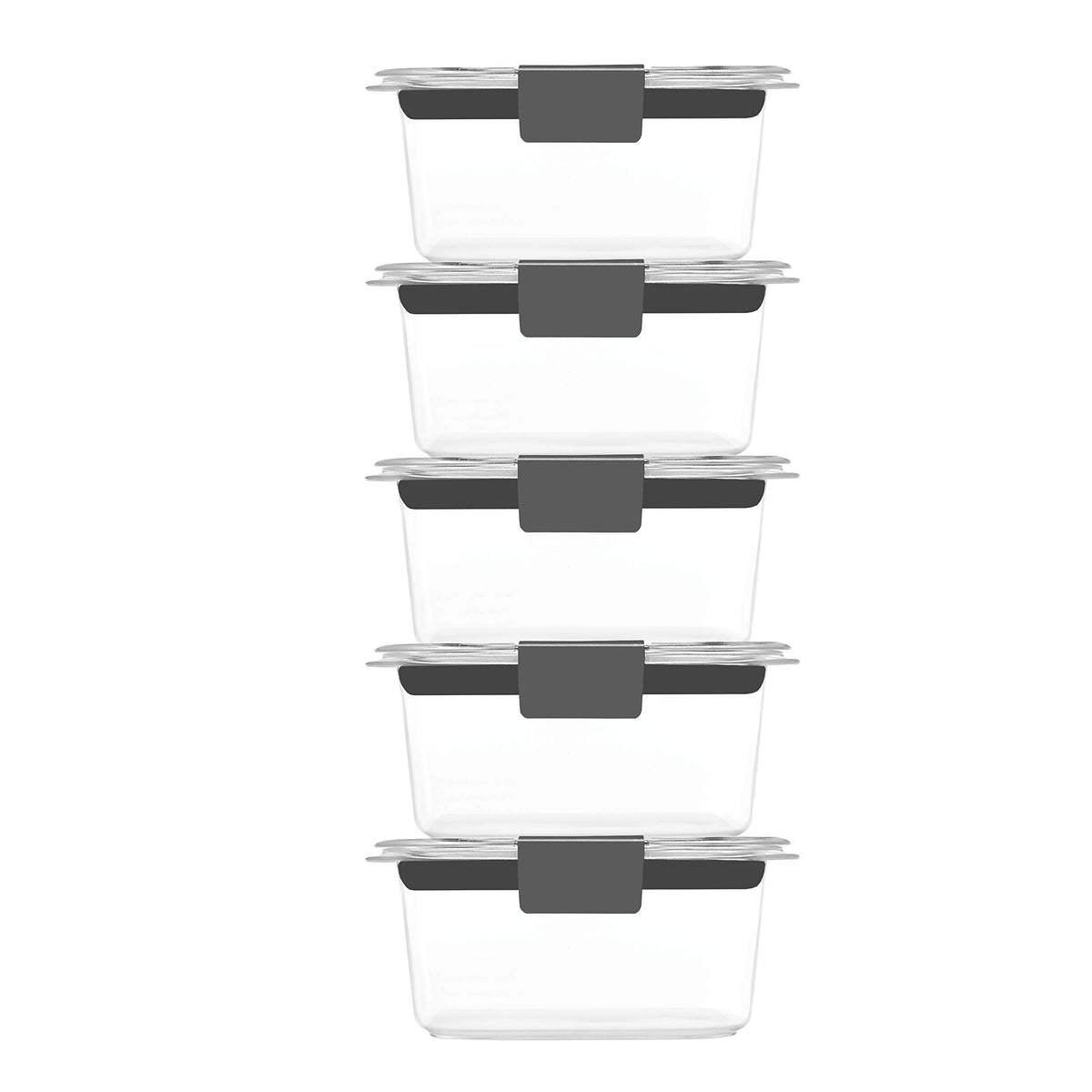 Rubbermaid Brilliance Food Storage Containers with Lids, 1.3-Cup, 5 Pack