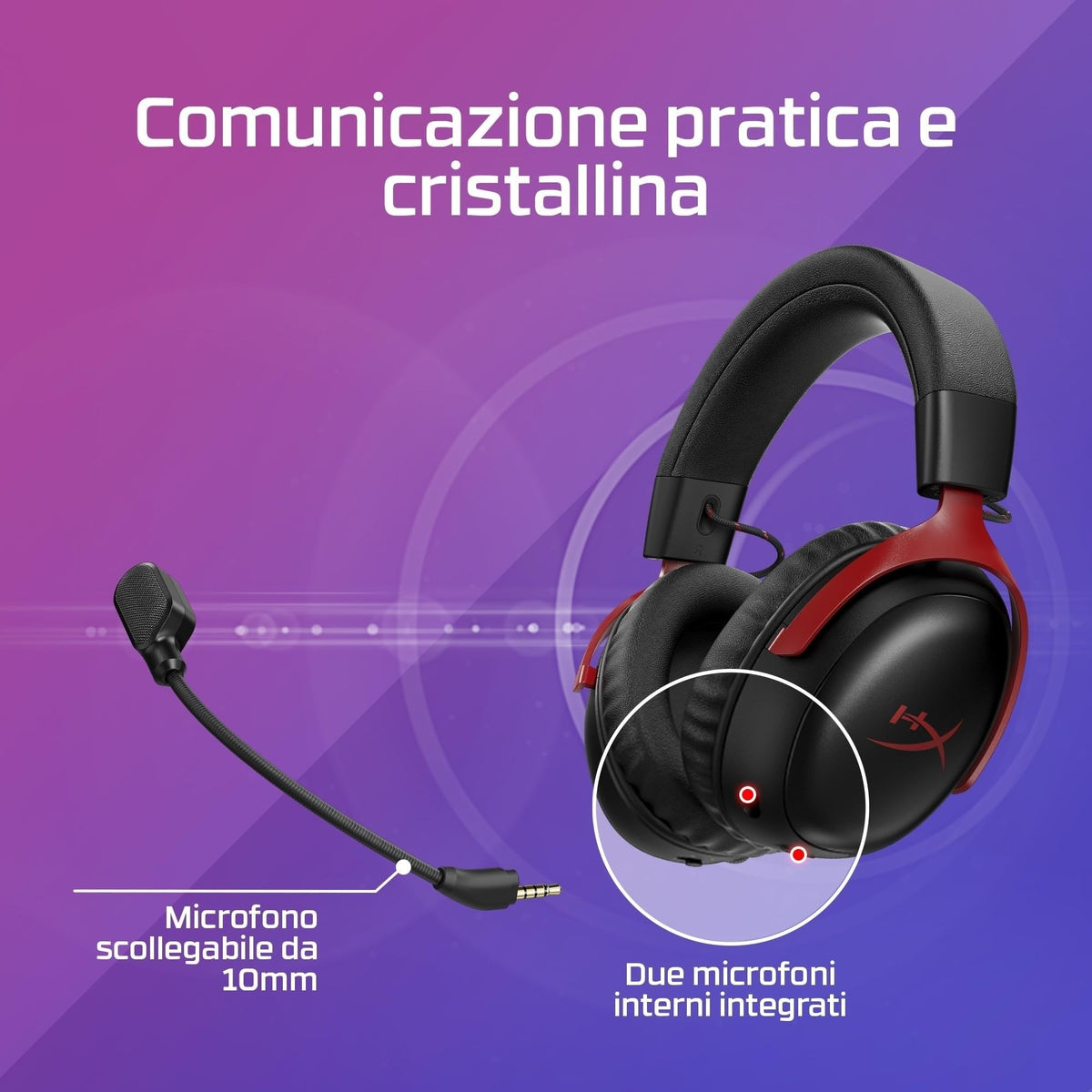 HyperX Cloud III S – Wireless Gaming Headset for Multi-Platform, 2.4GHz, Bluetooth, Battery Life up to 120 Hours 2.4GHz / 200 Hours Bluetooth, 53mm Angled Drivers, Detachable Mic – White