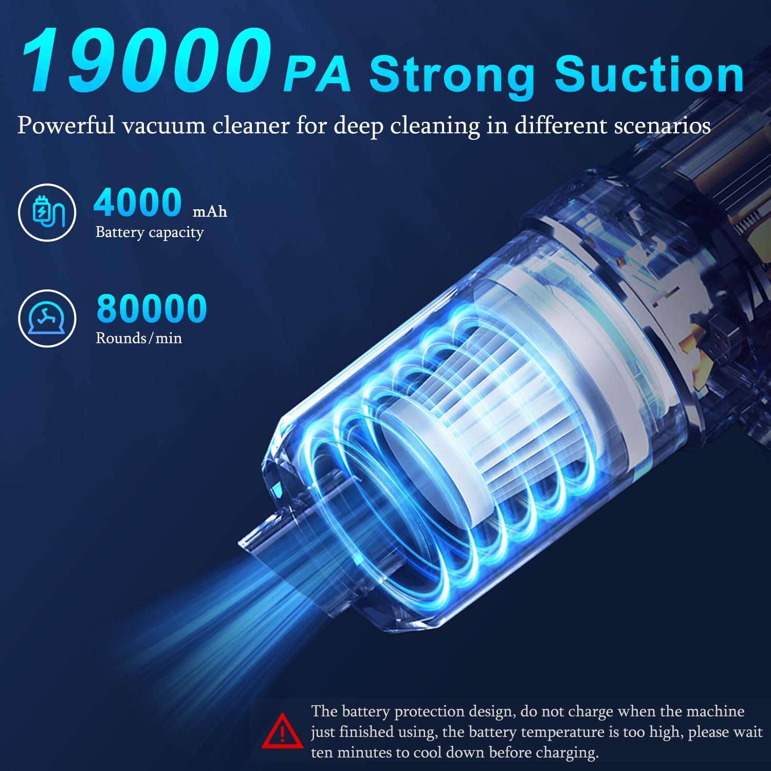 KMM Handheld Car Vacuum Cleaner, 19000Pa Vacuum Cleaner and Air Duster, 120W High Power Hand Held Vacuum with LED Light and Multi-Nozzles for Car, Home, Office, Pet Medium - Available at All In One Marketplace Canada