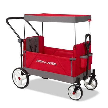 Radio Flyer Wagon for Kids, Baby Stroller, Outside Toys for Toddlers 1-3, Rolling Cart, Beach Cart with Wheels, Convertible Stroller Wagon for Kids Ages 1+ Years, Red Radio Flyer