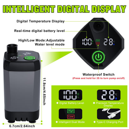 Portable Shower for Camping, [Long-Lasting] Spopal 6000mAh Rechargeable Camping Shower with Intelligent LED Display, 4 Spray Modes, IPX7 Waterproof Outdoor Shower Kit for Hiking, Travel, Car, Pet