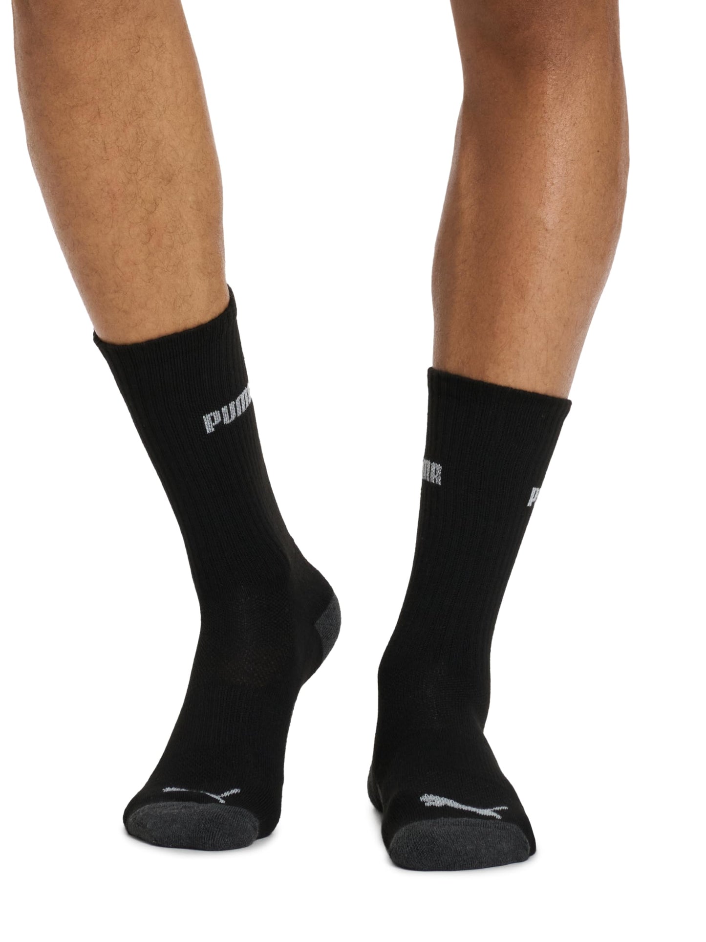 PUMA mens 6 Pack Crew Socks, Black/Grey Logo, 10-13 🍁 All In One Marketplace Canada