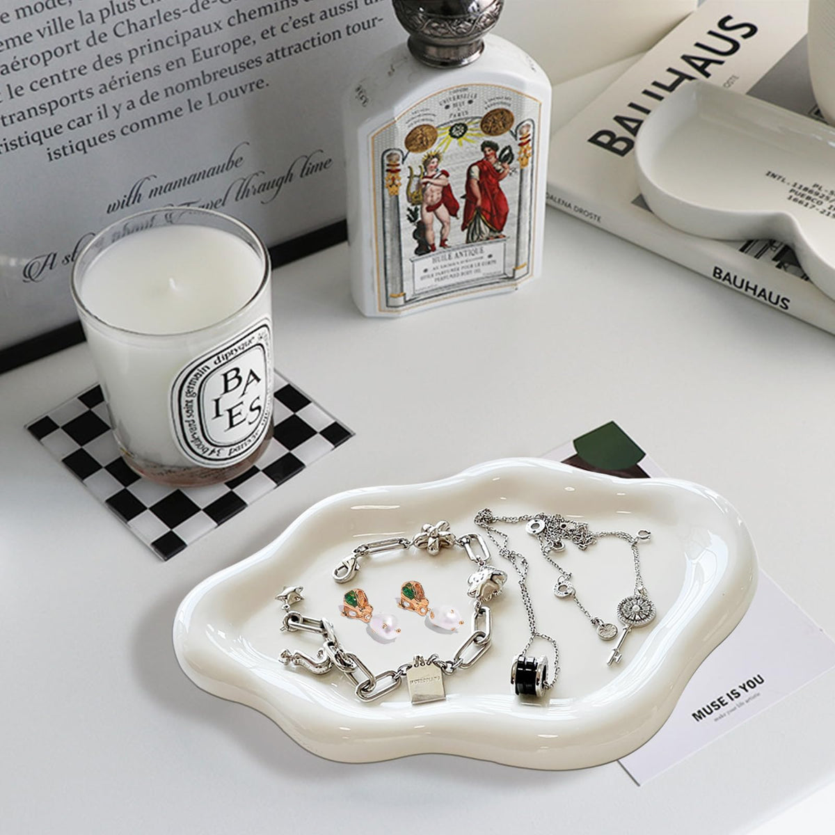 White Ceramic Jewelry Dish for Women, Cloud Jewelry Tray Trinket Holder 🍁 All In One Marketplace Canada