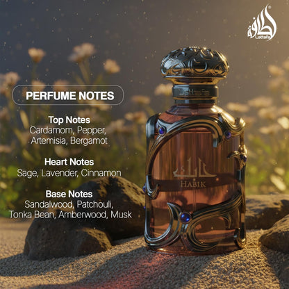Lattafa Habik – Spicy, Aromatic, Woody, Musky – Eau de Parfum Spray Long-Lasting Fragrance for Men, 3.4 Ounce / 100 ml 🍁 All In One Marketplace Canada Lattafa