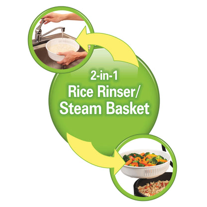 Hamilton Beach Digital Programmable Rice Cooker & Food Steamer, 14 Cups Cooked (7 Cups Uncooked), Stainless Steel, Steam & Rinse Basket, Delay Start, Model 37548MN - Available at All In One Marketplace Canada