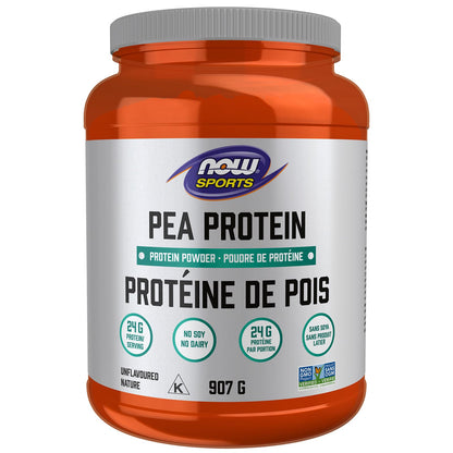 NOW Sports, Pea Protein 24 g, Fast Absorbing, Plant Based, Unflavoured Flavoured, 907g