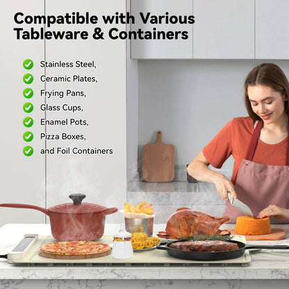 Food Warming Mat Electric Tray: Adjustable Silicone Heating Pad with 3 Temperature Settings 4 Timer Function Portable Roll Up Hot Plate for Buffets Party Gatherings Kitchen Warmer Countertop Holiday 🍁 All In One Marketplace Canada