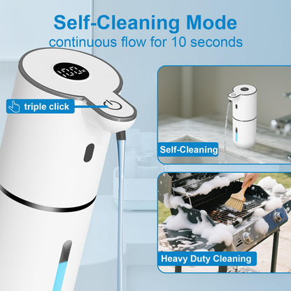 Automatic Liquid Soap Dispenser Touchless, USB Rechargeable Smart Hand Soap Dispenser, 6-Level Adjustable, 12.8oz/380mL Wall Mount for Bathroom Kitchen Dish Soap