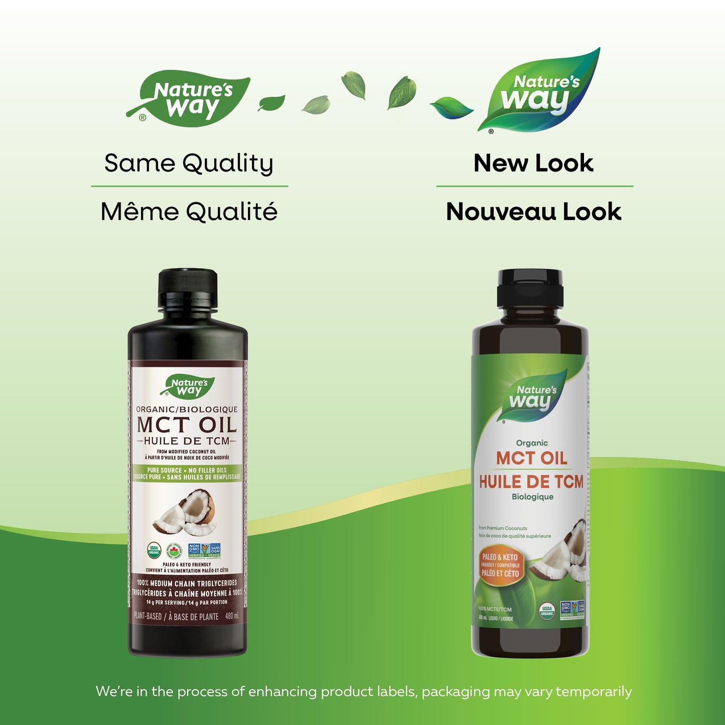 Nature's Way 100% Pure MCT Oil – Organic Coconut-Derived Medium Chain Triglycerides – No Palm or Filler Oils – Keto & Paleo Friendly – Non-GMO, Vegetarian, Gluten-Free, Flavourless – 480 mL Nature's Way