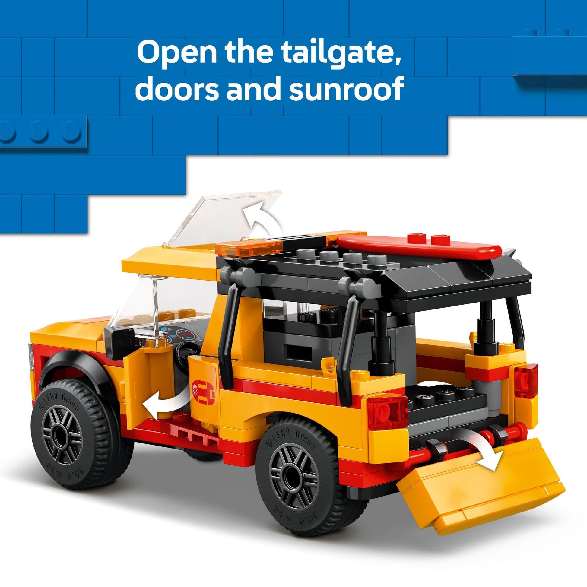 LEGO City Lifeguard Beach Rescue Truck Toy - Building Toy for Kids, Boys and Girls, Ages 6+ - Includes 2 Minifigures, Shark Toy - Gift for Beach-Loving Kids - 60453 LEGO