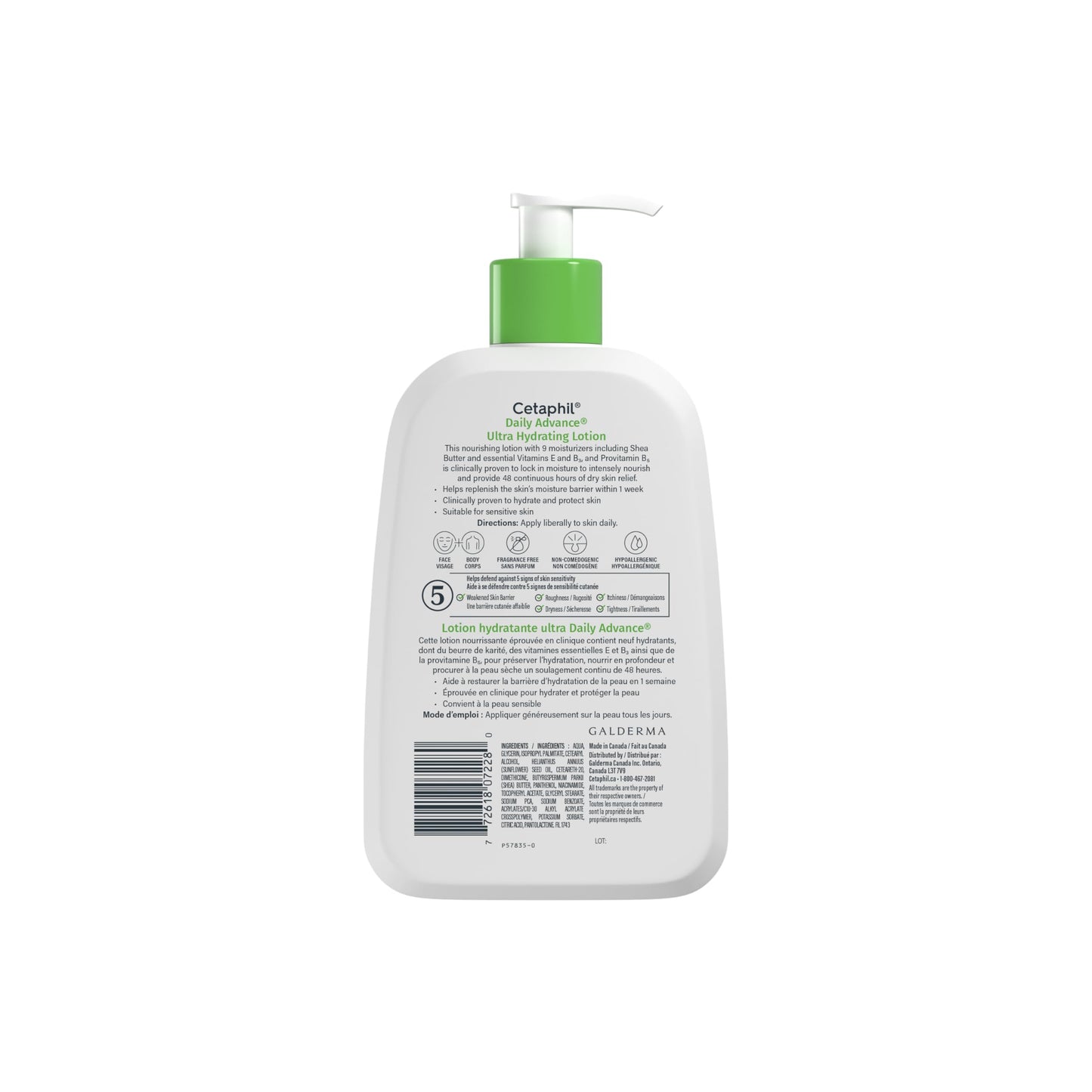 Cetaphil Daily Advance Body Lotion, Ultra Hydrating Body Lotion with Shea Butter for Dry & Sensitive Skin, 48Hr Hydration, Non-Greasy, Non-Comedogenic, Dermatologist Recommended, 473ml - Available at All In One Marketplace Canada