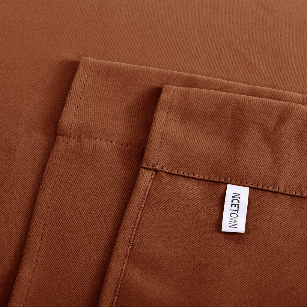 NICETOWN Thermal Insulated Short Shades Roman Curtains for Kitchen Tie Up Curtains for The Window Balloon Shades for Small Windows Halloween Decor, 52 x 45 Inch, Burnt Orange, 1 Panel