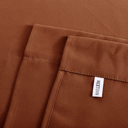 NICETOWN Thermal Insulated Short Shades Roman Curtains for Kitchen Tie Up Curtains for The Window Balloon Shades for Small Windows Halloween Decor, 52 x 45 Inch, Burnt Orange, 1 Panel