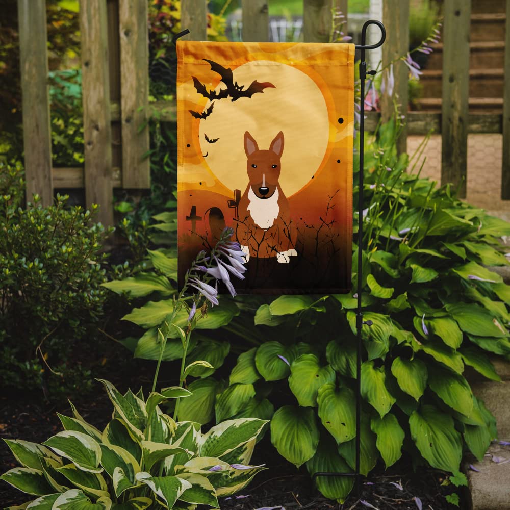 Caroline's Treasures BB4400GF Halloween Bull Terrier Red Garden Size Flag, Small, Multicolor