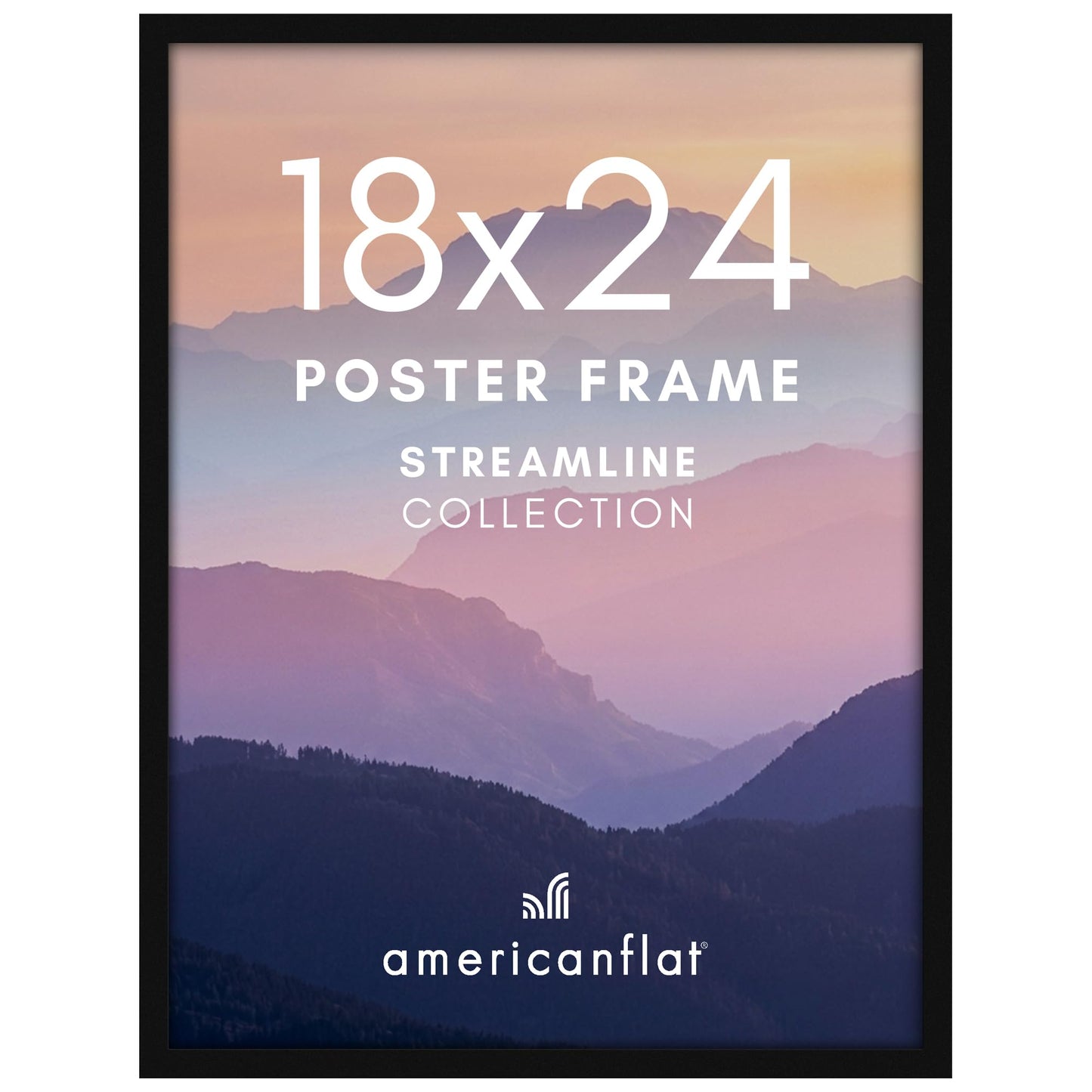 Americanflat 18x24 Poster Frame with Polished Plexiglass - Streamline Collection - Thin Border Picture Frame for Wall Display - Hanging Hardware Included - Black 🍁 All In One Marketplace Canada