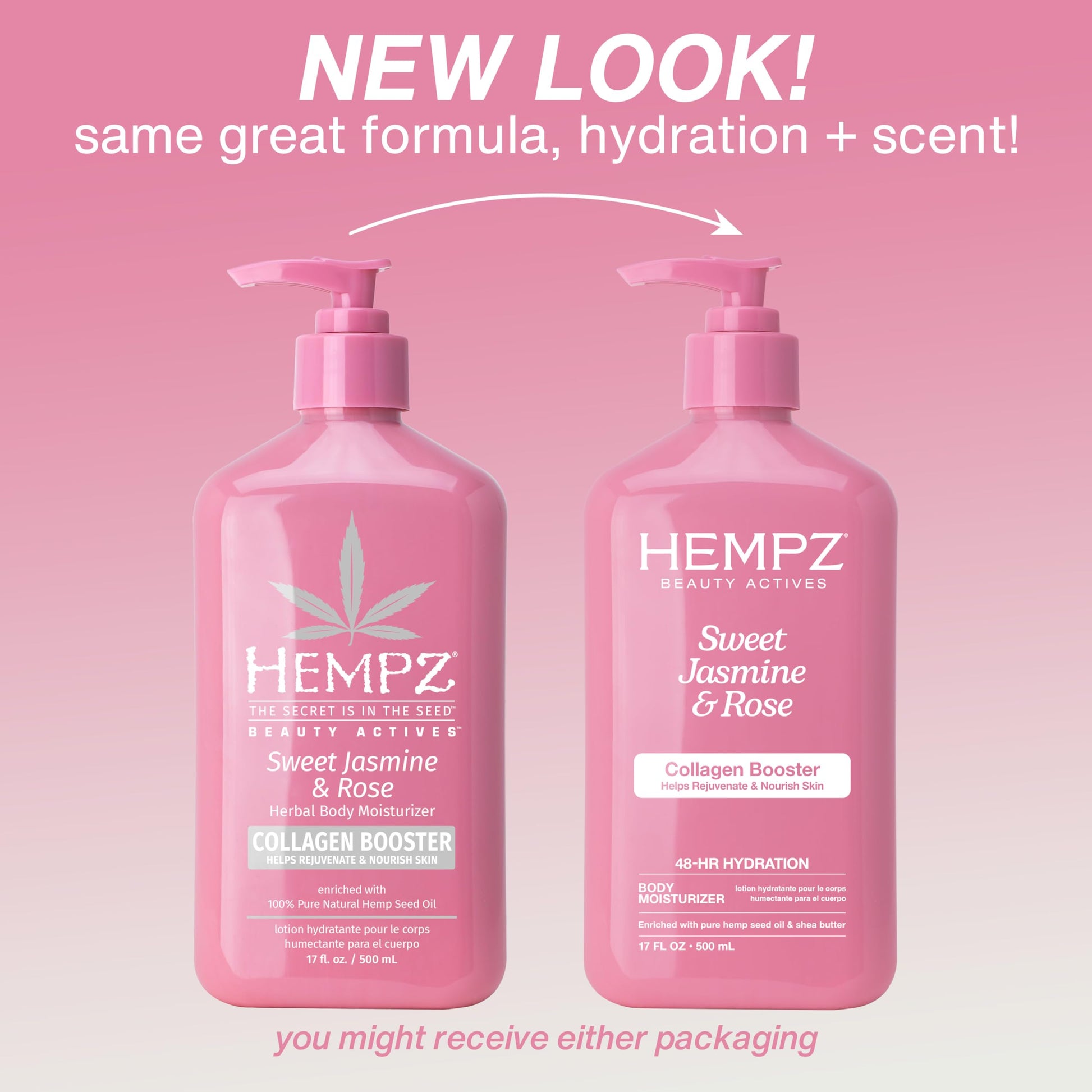 HEMPZ Body Lotion - Sweet Jasmine & Rose Daily Moisturizing Cream, Shea Butter Hand and Body Moisturizer - Hemp Lotion - Skin Care Products, Hemp Seed Oil - 17 oz. - Available at All In One Marketplace Canada