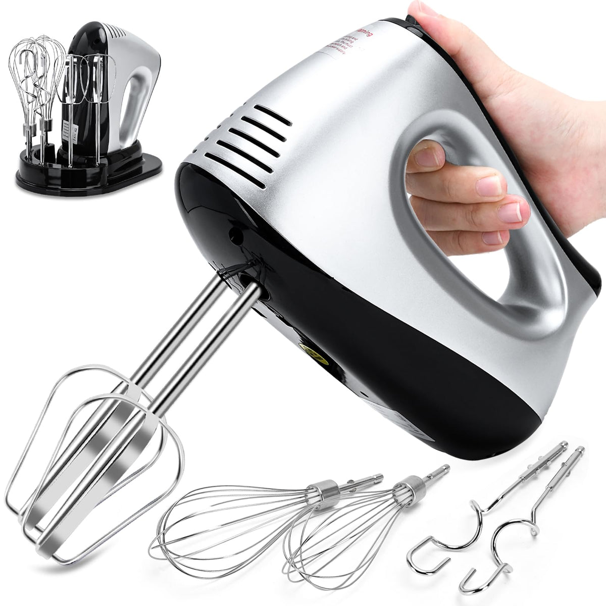 Lychee Hand Mixer Electric 600W Powerful Handheld Kitchen Mixer Portable 🍁 All In One Marketplace Canada
