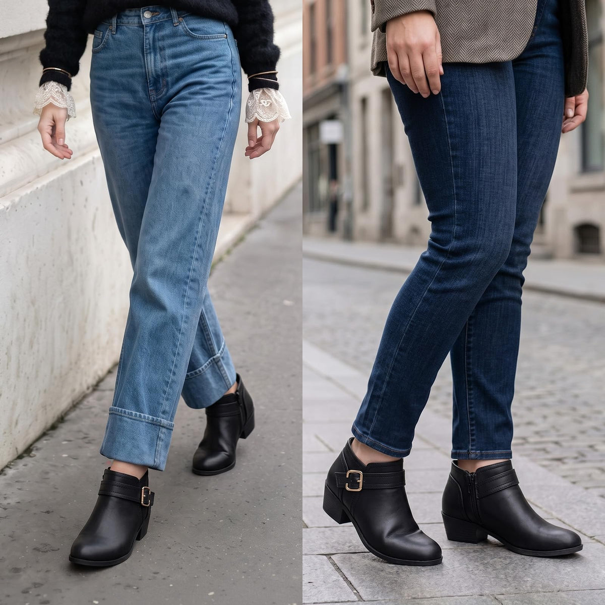 Athlefit Ankle Boots for Women, Pointed Toe Chunky Low Heel Short Boots 🍁 All In One Marketplace Canada