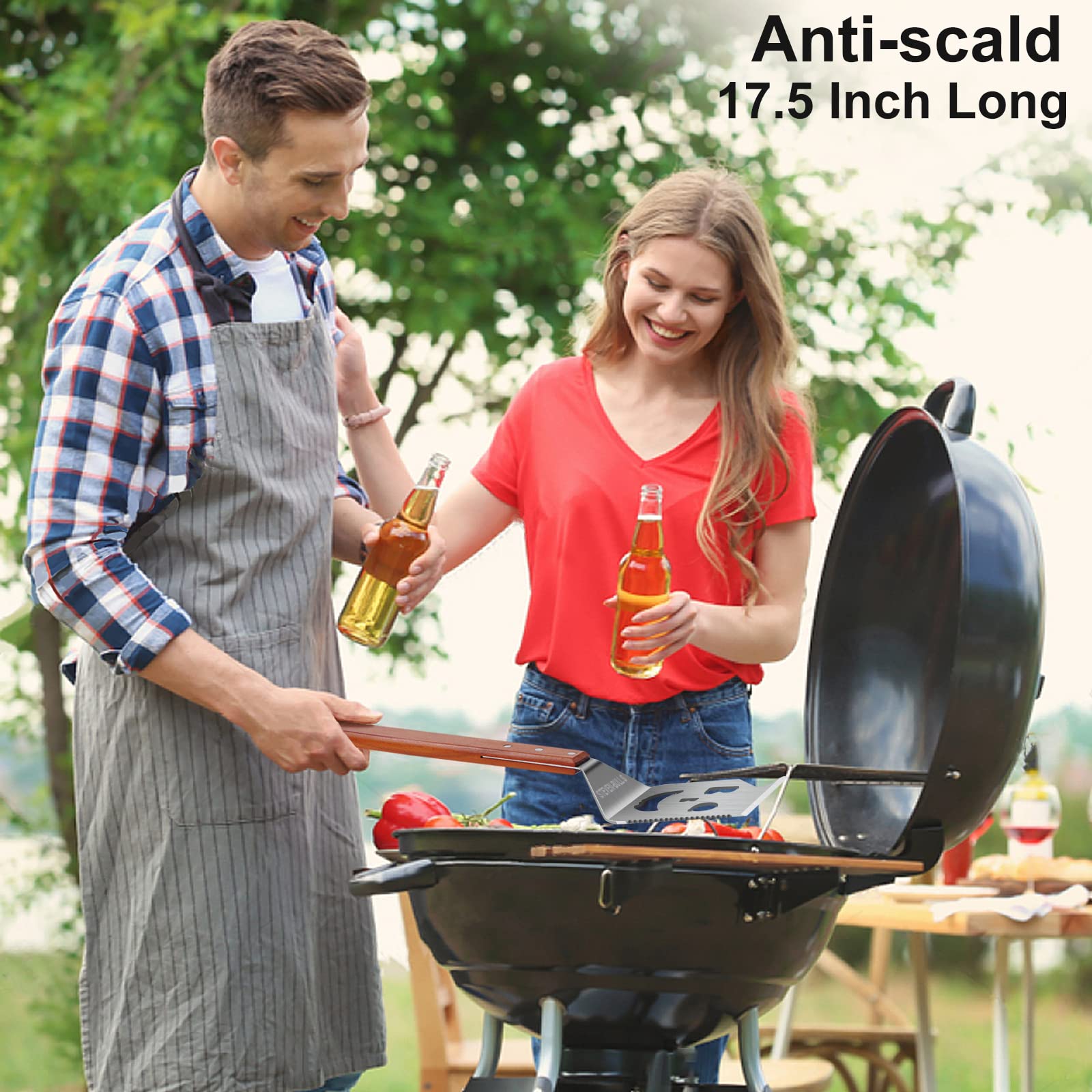 BBQ Accessories for Grill, 7 in 1 Grill Spatula with Fork,17 Inch Barbecue Tools, Dad Gifts, Gifts for Men, Dad, Husband - Available at All In One Marketplace Canada